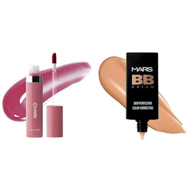 MARS Drip Lip Mist for Women (4.5 ml) (02-Mulberry Drip) BB Cream Lightweight Foundation | Blendable BB Cream for Women | Colour Correction for All Skin Types (30 ml) (Biscuit)